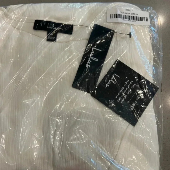 Lulus White Harbor Point Linen Wrap Dress Size S M NWT - Picture 13 of 13